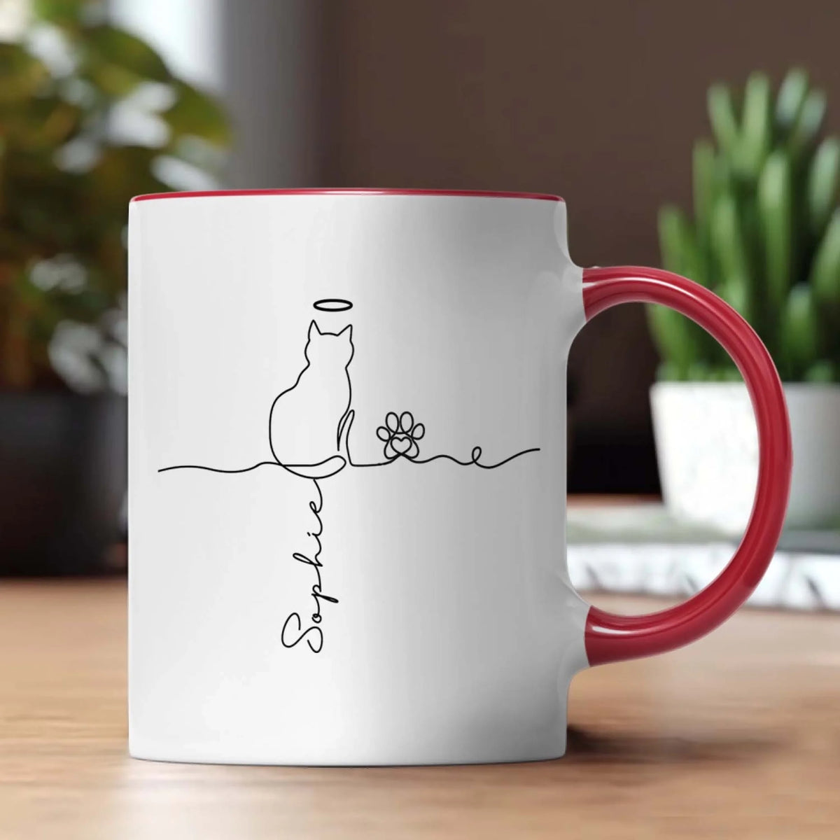 Personalised Cat Mug, Cat Memorial Gift, Cat Lovers Gift Cute Dog Cat Line Art Gift for Pet Mom/Pet Dad, Pet Lover's Gift, Cat Mug
