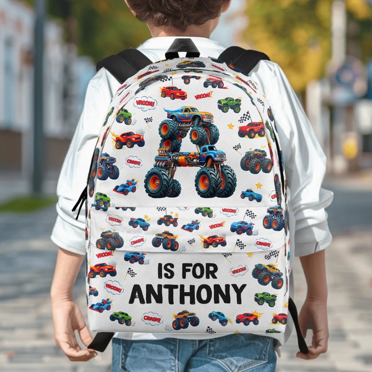 Custom Kids Backpack - Personalized Back To School Gifts For Kids - Big Wheels Bigger Dreams