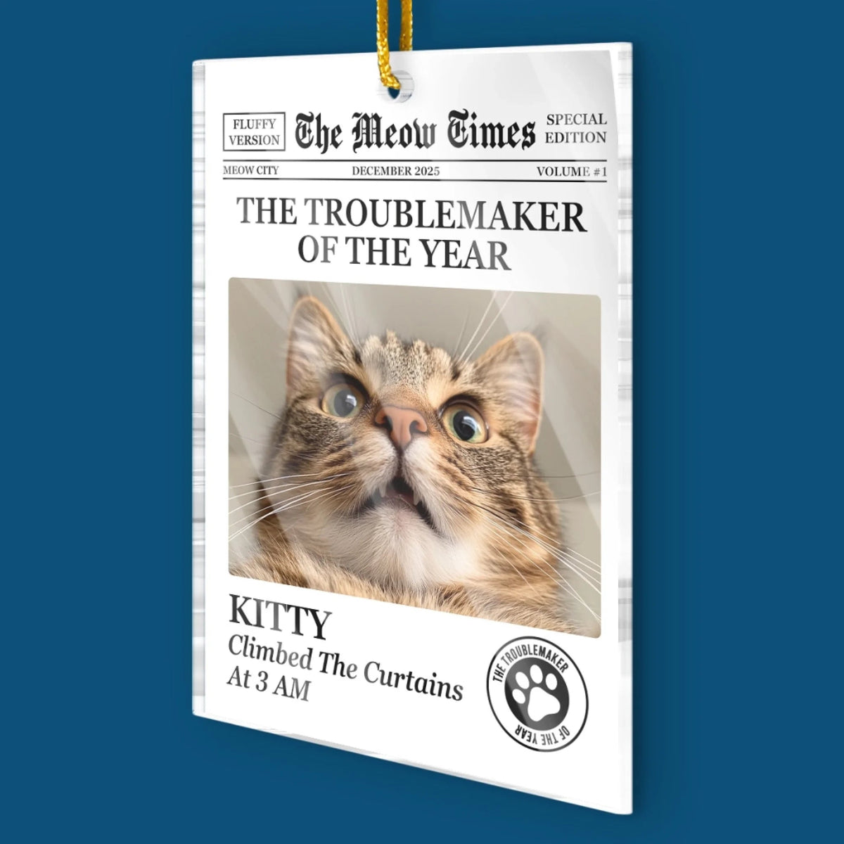 Custom Photo Paws, Love, And Endless Joy - Dog & Cat Personalized Custom Ornament - Acrylic Custom Shaped - Christmas Gift For Pet Owners, Pet Lovers