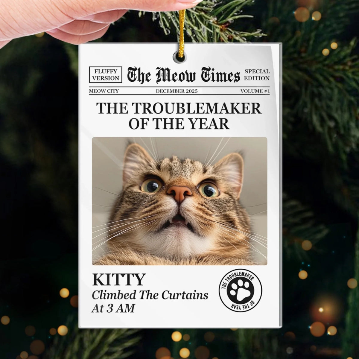 Custom Photo Paws, Love, And Endless Joy - Dog & Cat Personalized Custom Ornament - Acrylic Custom Shaped - Christmas Gift For Pet Owners, Pet Lovers