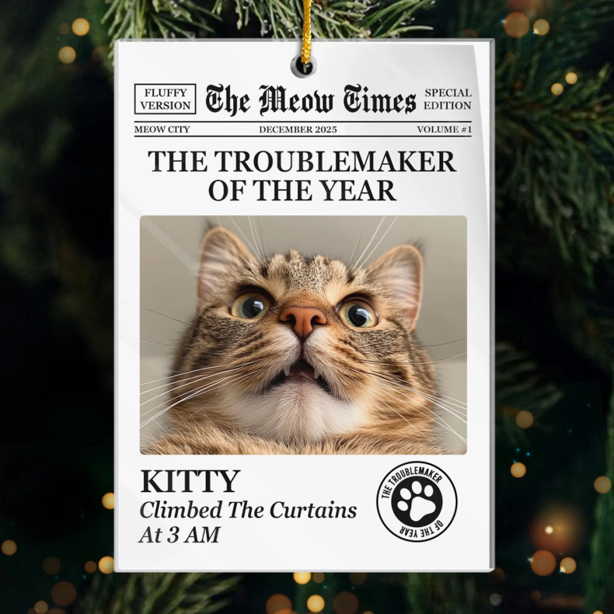 Custom Photo Paws, Love, And Endless Joy - Dog & Cat Personalized Custom Ornament - Acrylic Custom Shaped - Christmas Gift For Pet Owners, Pet Lovers