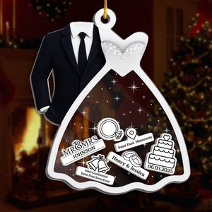 Custom Shaker Ornament - Personalized Anniversary Christmas Wedding Gifts For Husband And Wife, Him And Her - Making Memories Together