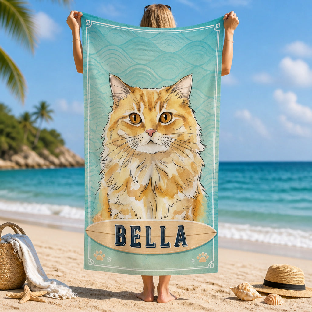 Custom Pet Portrait Beach Towel with Name - Personalized Beach Towel 688b5410-1277-4c19-9534-d5c70e7771fe.jpg