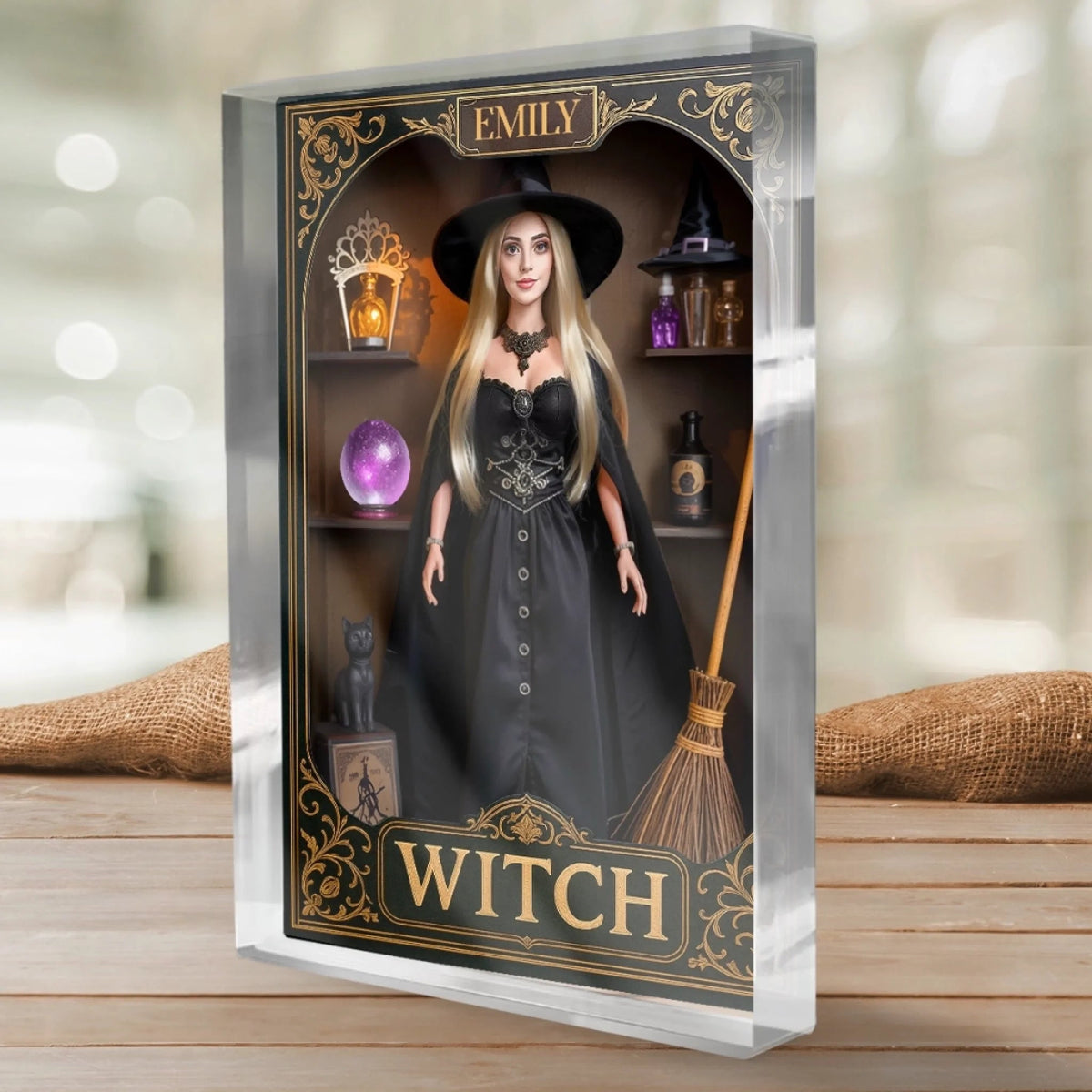 Custom Rectangle Shaped Acrylic Plaque - Personalized Halloween Witchy Gifts For Women - A Beauty Born Of Night