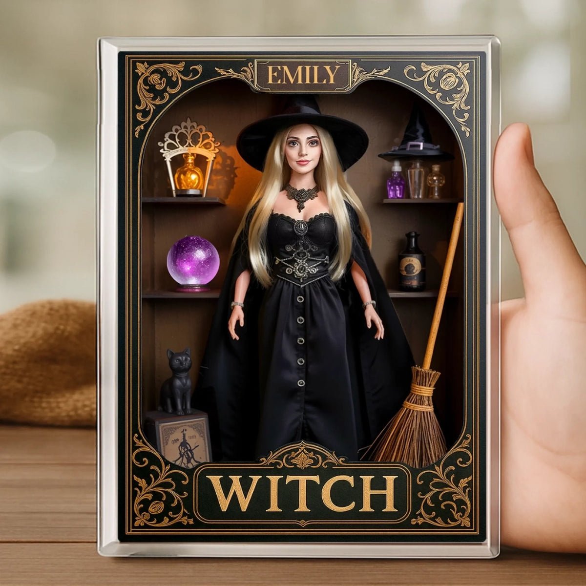 Custom Rectangle Shaped Acrylic Plaque - Personalized Halloween Witchy Gifts For Women - A Beauty Born Of Night