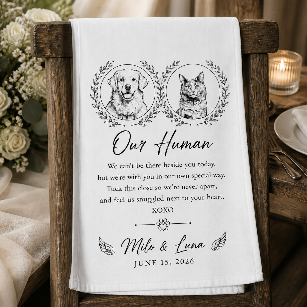 Wedding Keepsake Towel From Your Pets – Custom Pet Sketch & Message - Personalized Sport Towel 689d35ec-8e2a-47db-ae3c-31337b827926.jpg