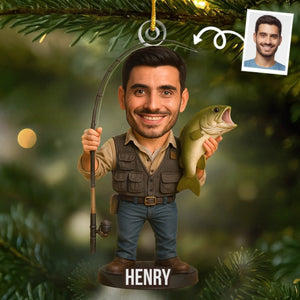 Custom Photo Acrylic Ornament - Personalized Christmas Birthday Fishing Gifts For Fisherman - Reel Legend