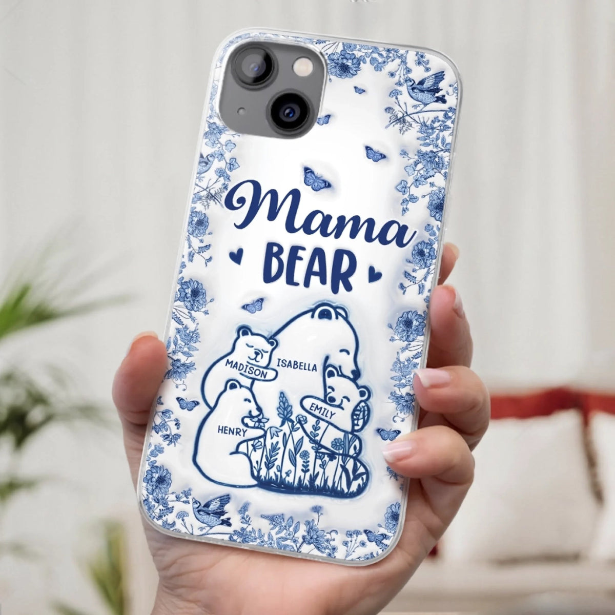 Custom 3D Inflated Effect Printed Phone Case - Personalized Birthday Gifts For Mom, Grandma - Love You Beary Much