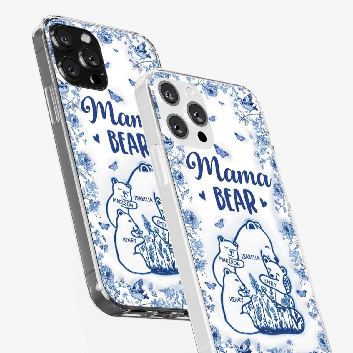 Custom 3D Inflated Effect Printed Phone Case - Personalized Birthday Gifts For Mom, Grandma - Love You Beary Much