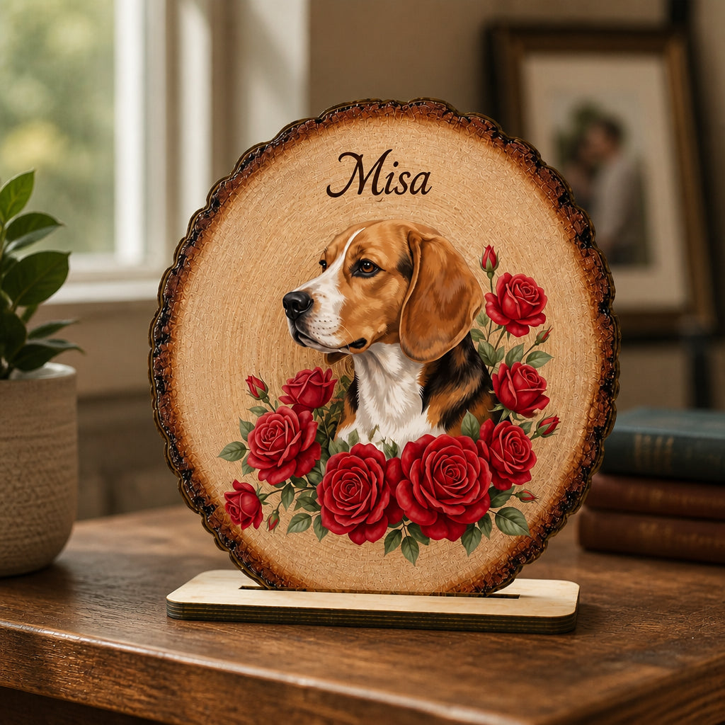 Custom Pet Portrait Wood Table Sign – Floral Wreath - Personalized Wooden Photo Table Sign 68a3d211-cc75-4479-86d3-b9f479674808.jpg