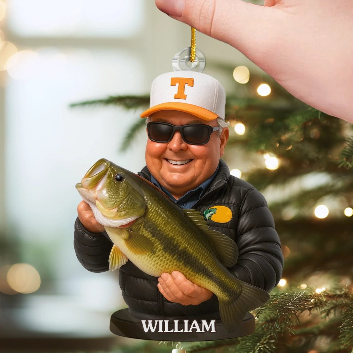 Custom Photo Acrylic Ornament - Personalized Christmas Birthday Fishing Gifts For Fisherman - Hooked On Happiness