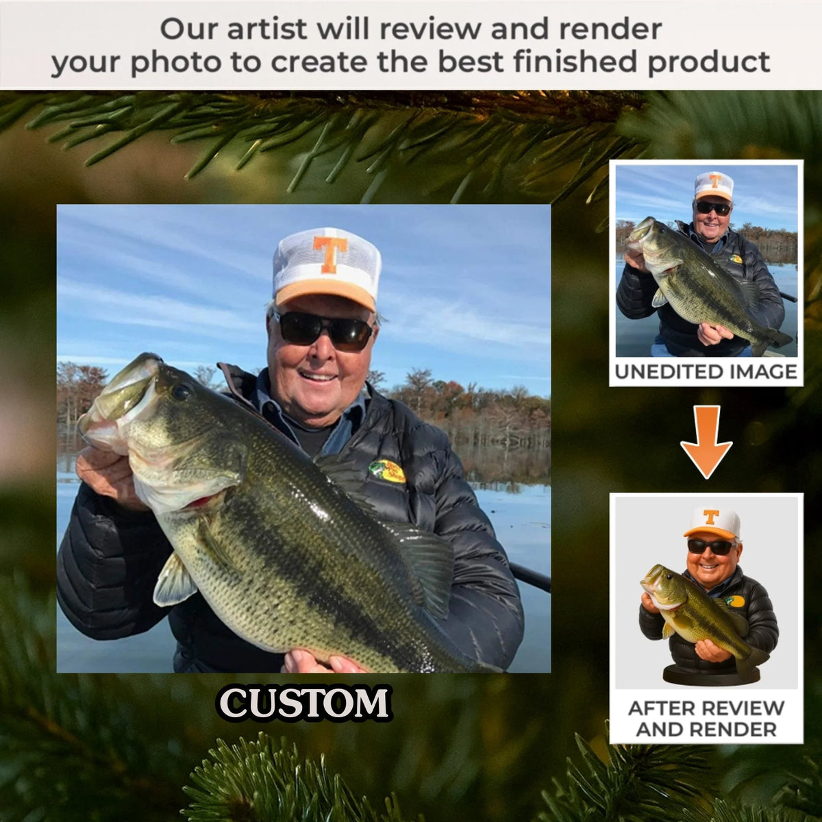Custom Photo Acrylic Ornament - Personalized Christmas Birthday Fishing Gifts For Fisherman - Hooked On Happiness