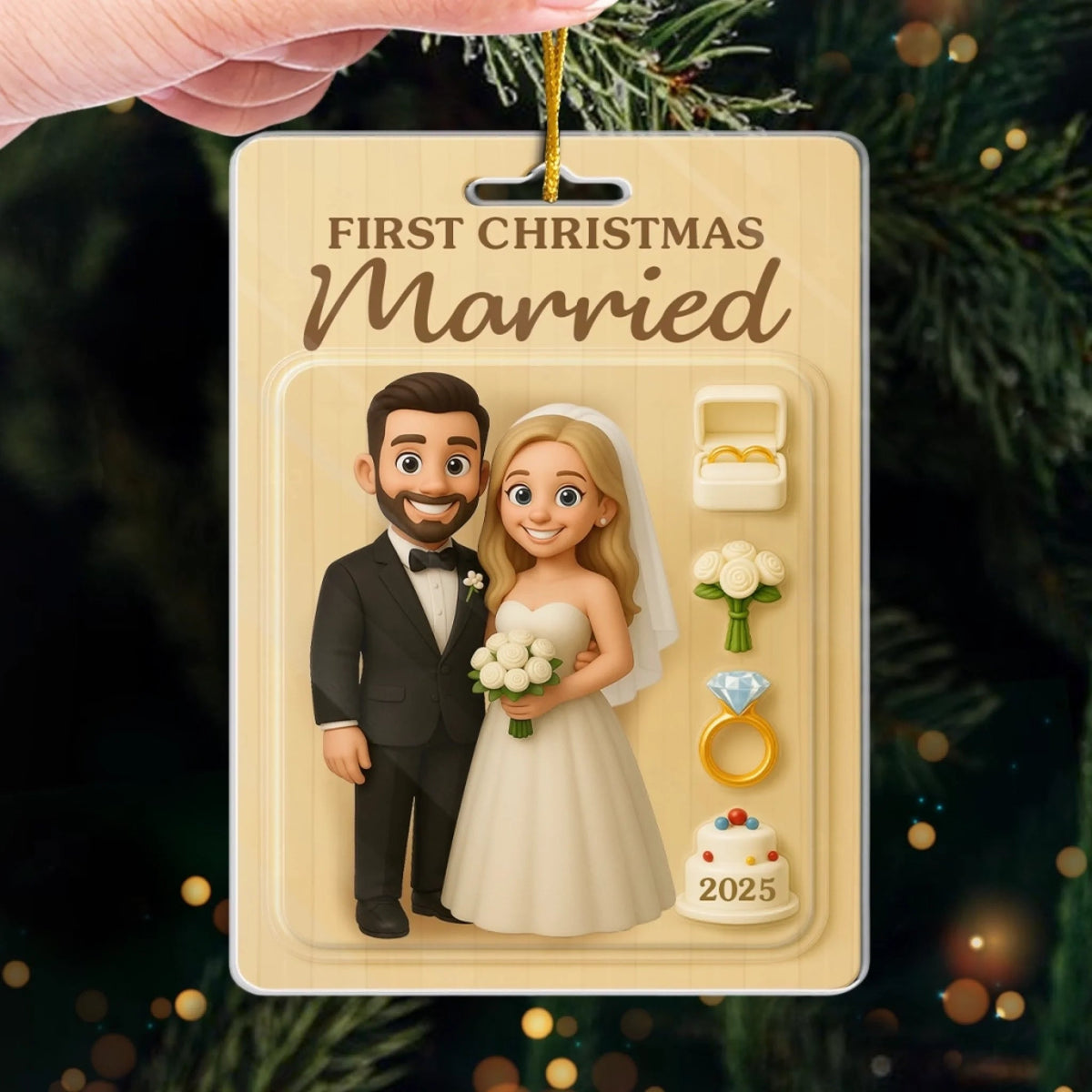 Custom Photo Acrylic Ornament - Personalized Anniversary Christmas Wedding Gifts For Husband And Wife, Him And Her - Unbox The Love Story