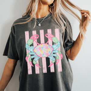 Comfort Colors Crab Shirt - Preppy Crab Graphic T-shirt - Boho Summer Beach Shirt - Retro Print Nautical Image TShirt 68af6f52-5e0b-42fa-a2d1-6f4e6c7c6c16-14.jpg