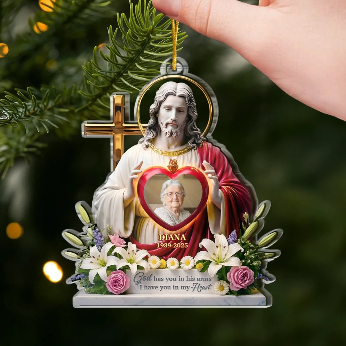 Custom Photo Acrylic Ornament - Personalized Christmas Memorial Sympathy Gifts For Loss Of Mom, Dad - Until Forever, You re With Me