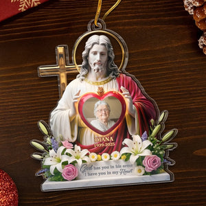 Custom Photo Acrylic Ornament - Personalized Christmas Memorial Sympathy Gifts For Loss Of Mom, Dad - Until Forever, You re With Me