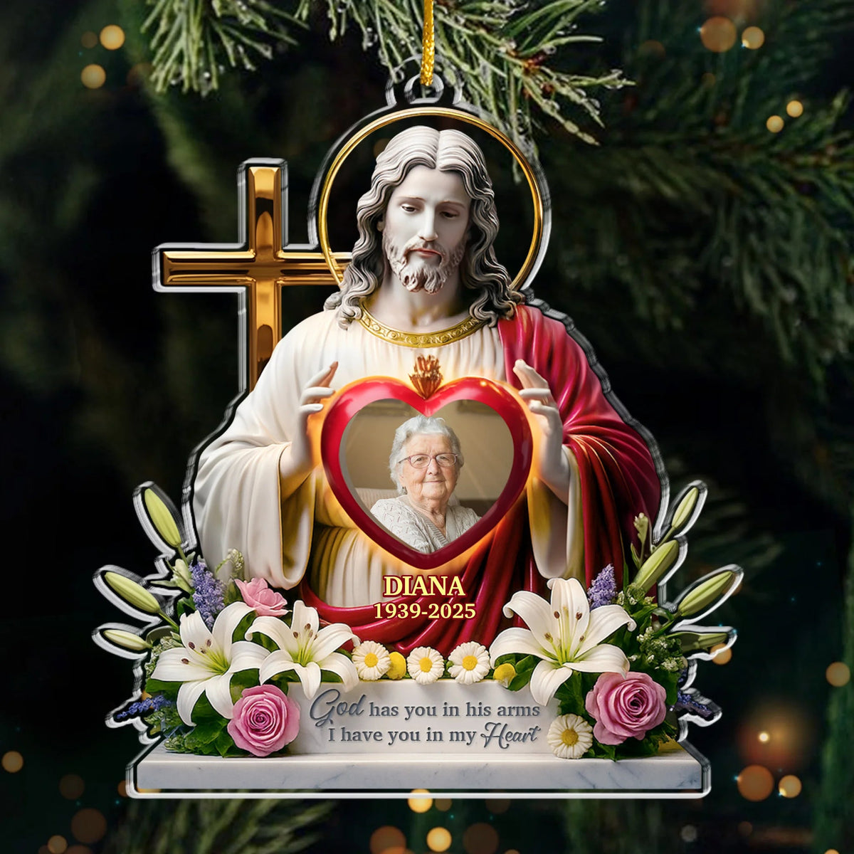 Custom Photo Acrylic Ornament - Personalized Christmas Memorial Sympathy Gifts For Loss Of Mom, Dad - Until Forever, You re With Me