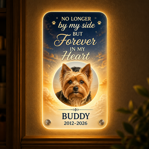 Pet Memorial Night Light – No Longer By My Side – Photo, Name & Years - Personalized Acrylic Night Light 68b59a70-32be-44e2-b104-001dbddc4b1e.png