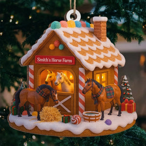 Custom Wood Ornament - Horse Farm Personalized Christmas Birthday Gifts For Women, Men - Keep Calm And Farm On