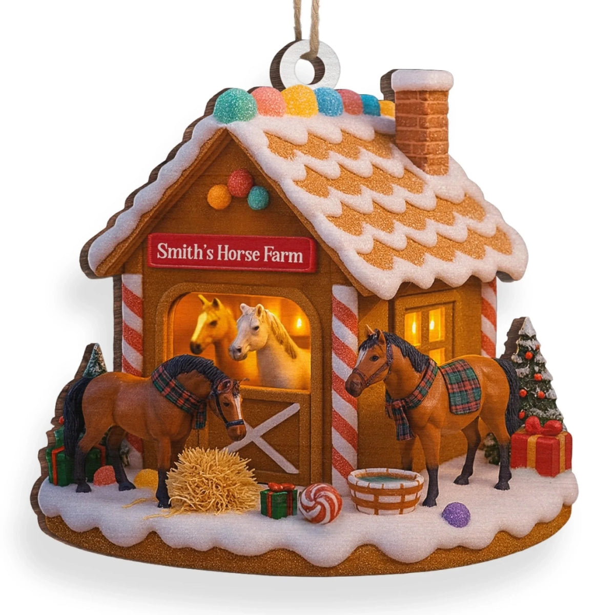 Custom Wood Ornament - Horse Farm Personalized Christmas Birthday Gifts For Women, Men - Keep Calm And Farm On