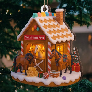 Custom Wood Ornament - Horse Farm Personalized Christmas Birthday Gifts For Women, Men - Keep Calm And Farm On