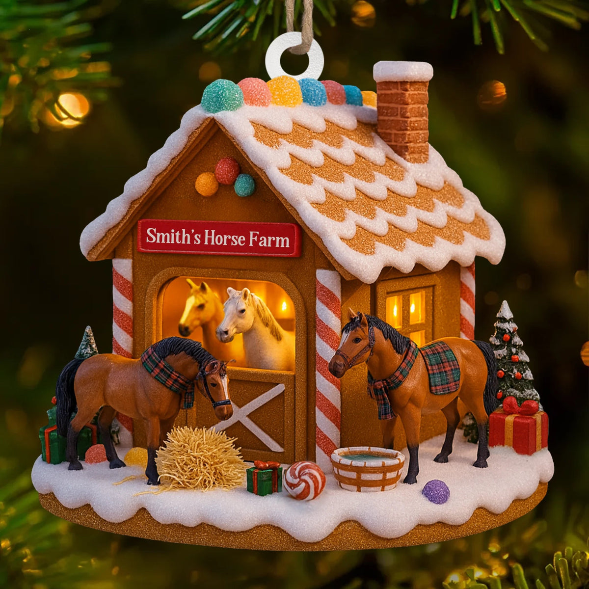 Custom Wood Ornament - Horse Farm Personalized Christmas Birthday Gifts For Women, Men - Keep Calm And Farm On