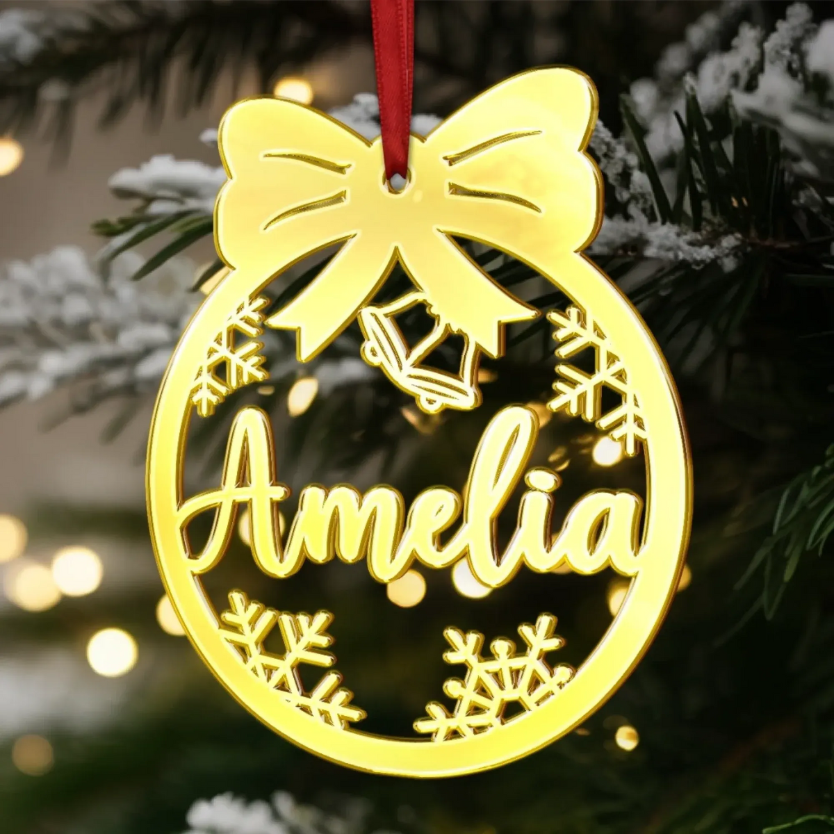 Custom Mirrored Acrylic Ornament - Personalized Christmas Birthday Gifts For Mom, Dad, Kids - Sparkle Season
