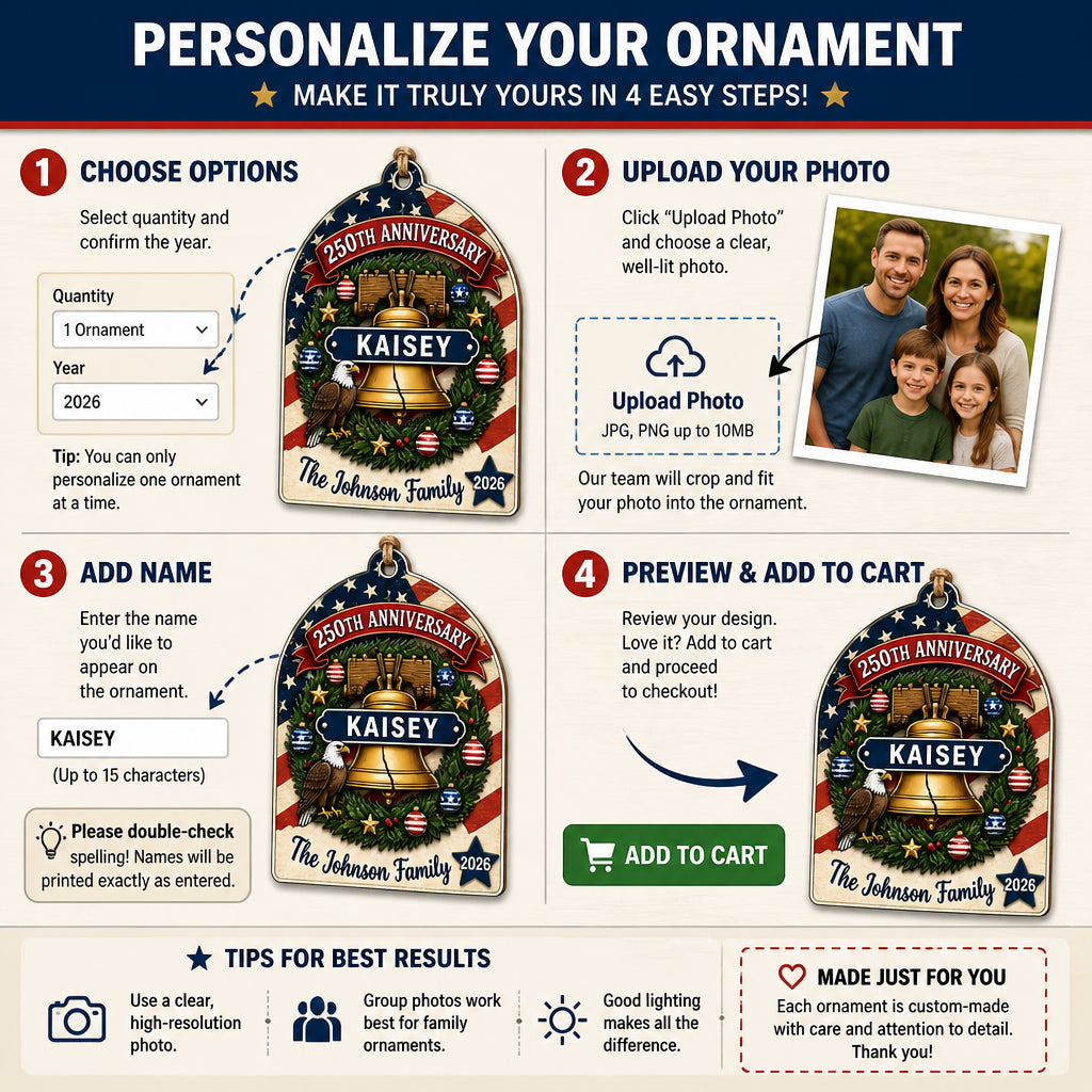 Patriotic 250th Anniversary Family Ornament — Custom Name & Year - Personalized 3-Layered Wood Ornament 68bca496-5873-4227-85b9-77c929a4c964.jpg
