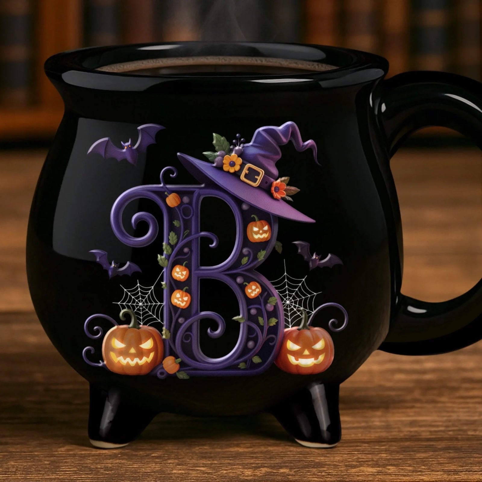 Custom Ceramic Cauldron Coffee Mug - Personalized Halloween Witchy Gifts For Besties, Sisters, BFF, Family, Yourself - Brew And Boo