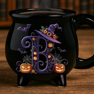 Custom Ceramic Cauldron Coffee Mug - Personalized Halloween Witchy Gifts For Besties, Sisters, BFF, Family, Yourself - Brew And Boo