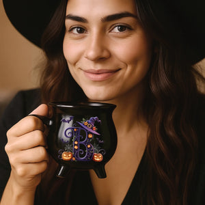 Custom Ceramic Cauldron Coffee Mug - Personalized Halloween Witchy Gifts For Besties, Sisters, BFF, Family, Yourself - Brew And Boo