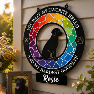 Rainbow Stained-Glass Dog Memorial Cut Metal Sign – Personalized Name - Personalized Cut Metal Sign 68c168db-4371-49b2-becb-18ae6e6274d0.jpg