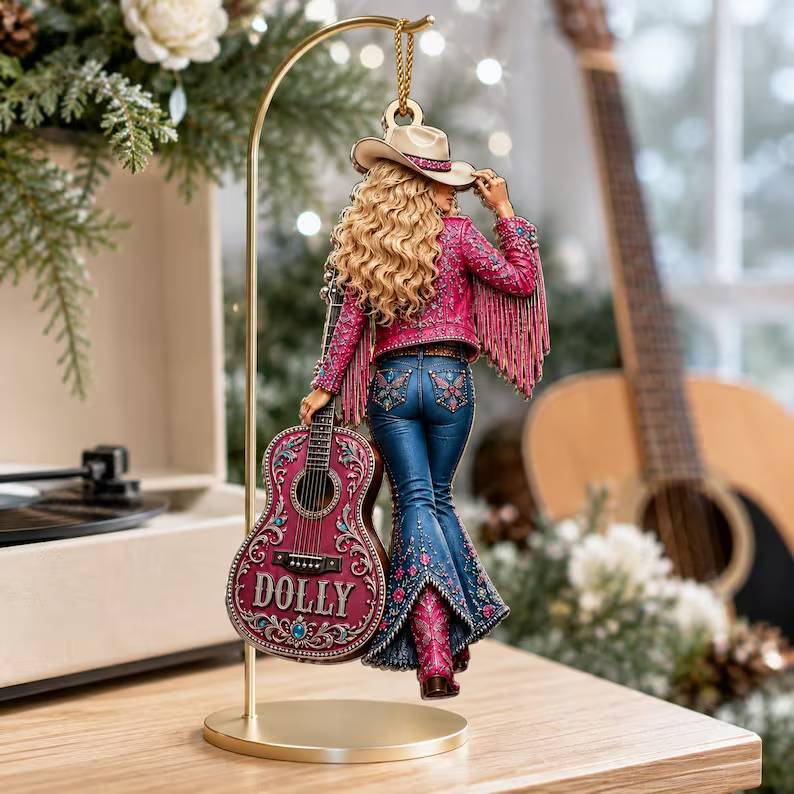 Dolly Parton Country Music Star Christmas Ornament, Pink Fringe Jacket & Guitar Acrylic Decor, Nashville Fan Gift, Holiday Tree Charm 68ccb2d8-749e-416f-ba4b-46a086f209cf-hggh-4-.jpg
