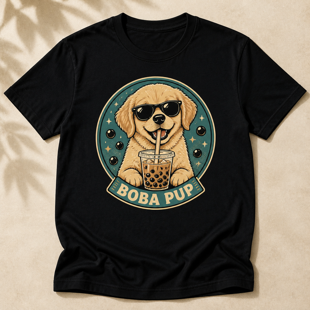 Cool Boba Pup Graphic Tee - T-shirt 68db08dc-a170-4fe9-b918-4a4ff405f653.png