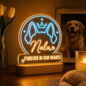 Pet Memorial Neon Night Light — Forever In Our Hearts (Name) - Personalized Acrylic Night Light 68e8a5a1-80cc-4b4a-bc81-fdb37ba74293.jpg