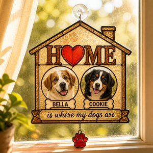 HOME Is Where My Dogs Are – Custom Pet Photo Doormat - Personalized 1 Layered Suncatcher with Charm 6916c3ca-58b5-4164-9e92-334edae61617.png