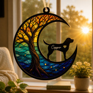 Crescent Moon Dog Stained-Glass Suncatcher – Personalized Pet Name - Personalized Suncatcher Stained Glass 691ab7b4-11c7-4b3b-bd2b-0a4bd911a5ac.jpg