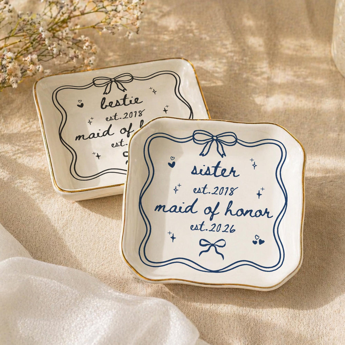 Custom Bridesmaid Jewelry Tray, Personalized Ceramic Ring Dish, Bride Bridal Shower, Friend Bestie Sister Trinket Ring Tray, Maid of Honor 691c7a10-3887-485c-89af-e4a8181f15a9-6.jpg