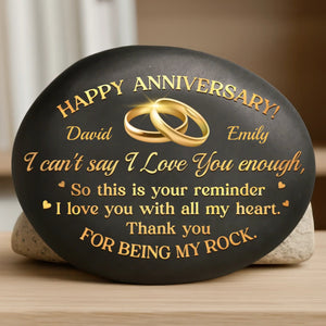 Thanks for Being My Rock Custom Printed Rock - Personalized Anniversary Wedding Gifts For Husband And Wife, Him And Her - Our Love Grows With Time