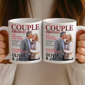 Custom Photo Magazine Mug - Personalized Anniversary Wedding Gifts For Husband And Wife, Him And Her - Love Grows Louder With You