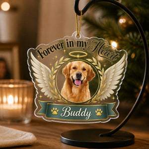 Forever in My Heart Pet Photo Memorial Acrylic Ornament (Custom Photo + Name) - Personalized Transparent Acrylic Ornament 693b2cfe-614f-4089-8725-06d1e7e99e18.jpg