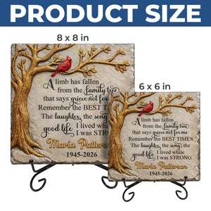 Custom Square Shaped Stone With Stand - Personalized Memorial Sympathy Gifts For Loss Of Mom, Dad