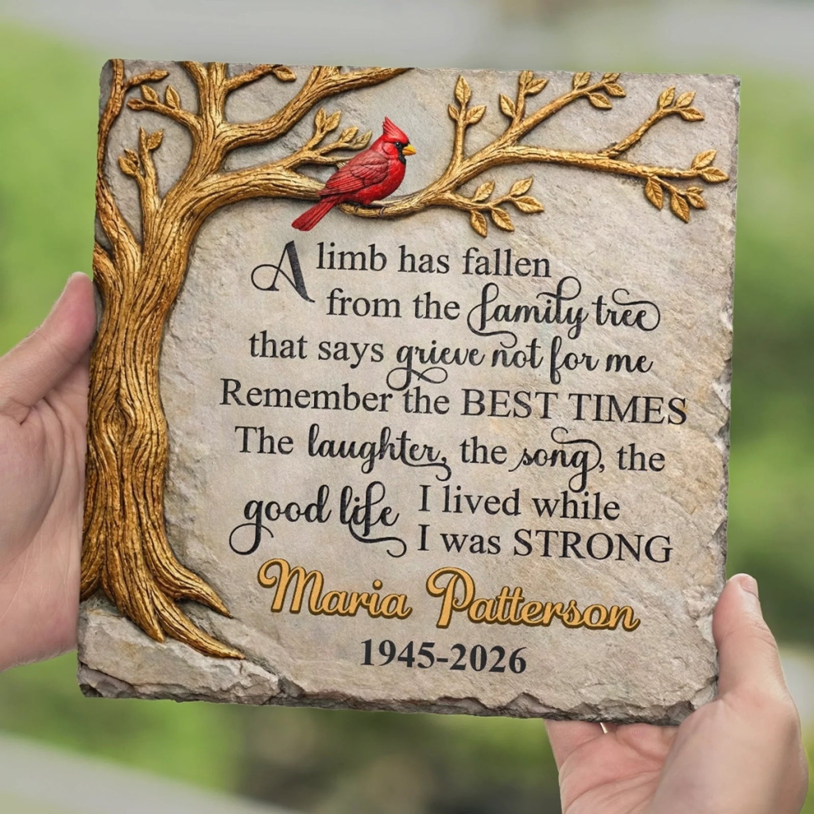 Custom Square Shaped Stone With Stand - Personalized Memorial Sympathy Gifts For Loss Of Mom, Dad