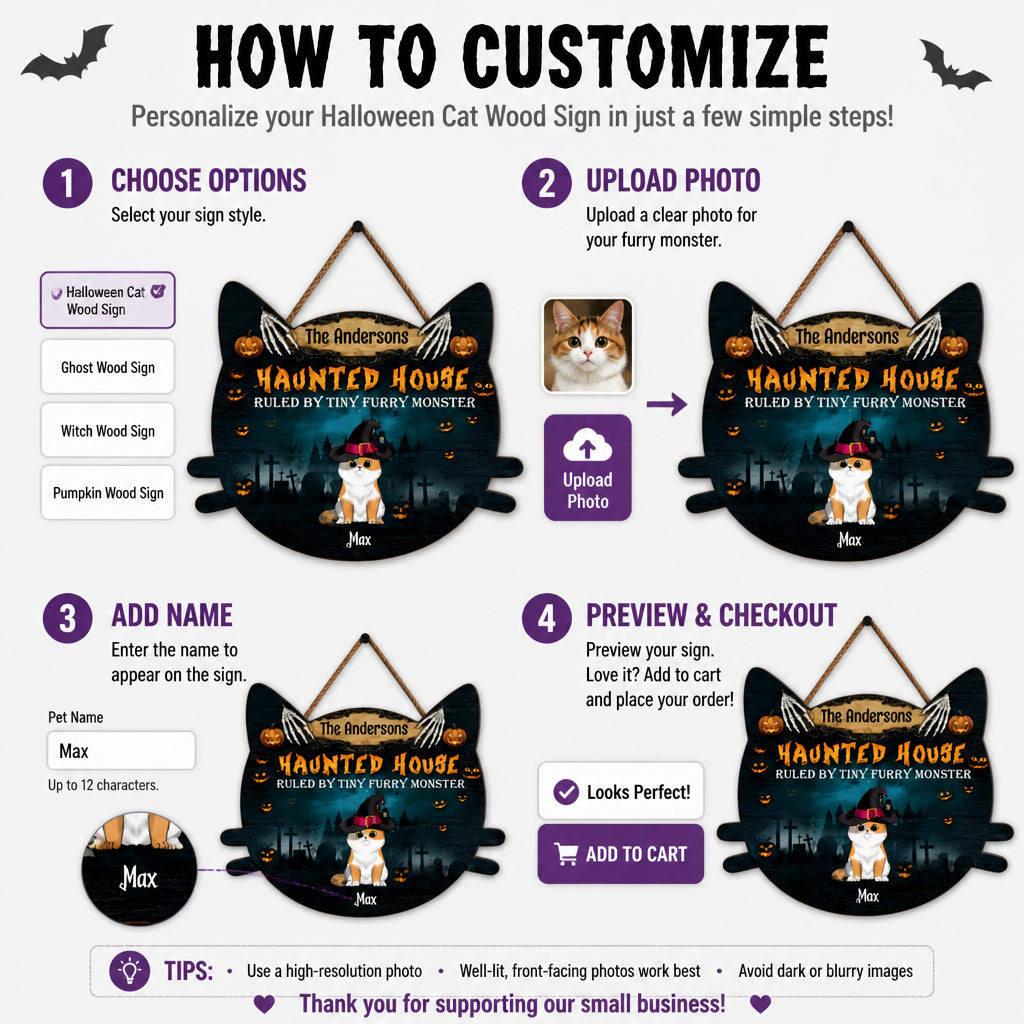 Personalized Haunted House Cat Sign – Ruled by Tiny Furry Monster - Personalized Wood Sign 6950b54a-5ec5-4beb-bc77-44ffe5355b1b.jpg