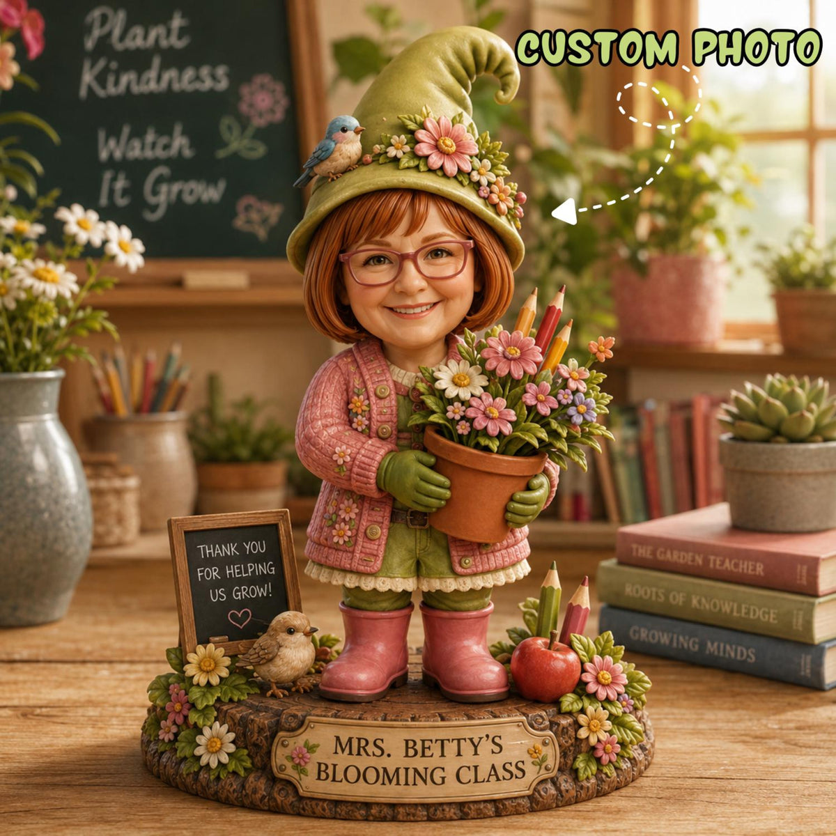 Personalized Garden Gnome Caricature Figurine From Photo, Custom Gardener Decor 69521acc-38a0-440d-be9d-df5bad6ccb40-13.jpg