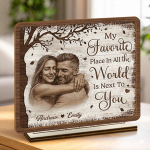 Custom Photo Wooden Plaque - Personalized Anniversary Wedding Gifts For Husband And Wife, Him And Her - Love Chosen Again Today