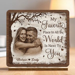 Custom Photo Wooden Plaque - Personalized Anniversary Wedding Gifts For Husband And Wife, Him And Her - Love Chosen Again Today