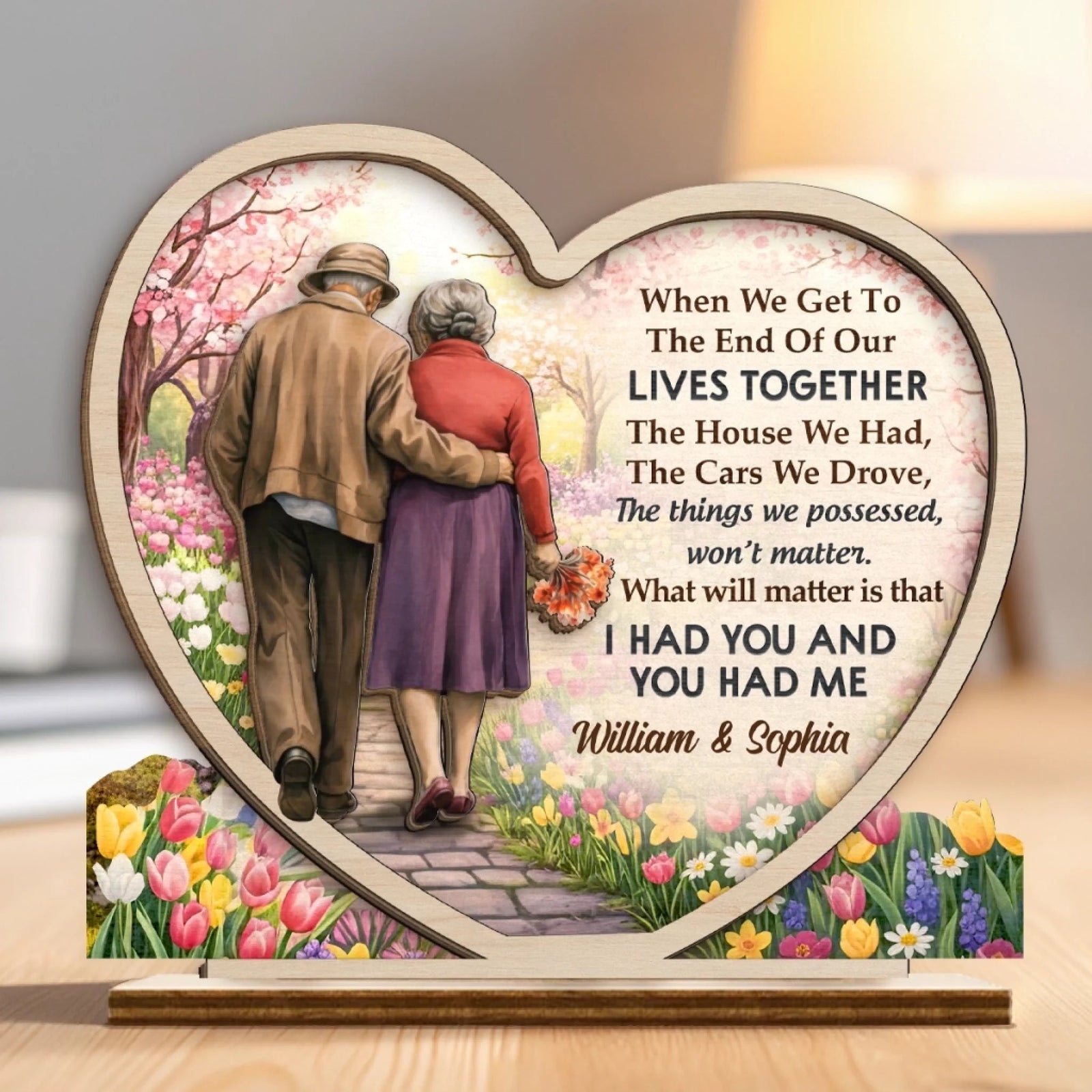 Custom Wooden Plaque - Personalized Anniversary Wedding Gifts For Husband And Wife, Him And Her - Love Looks Good On Us