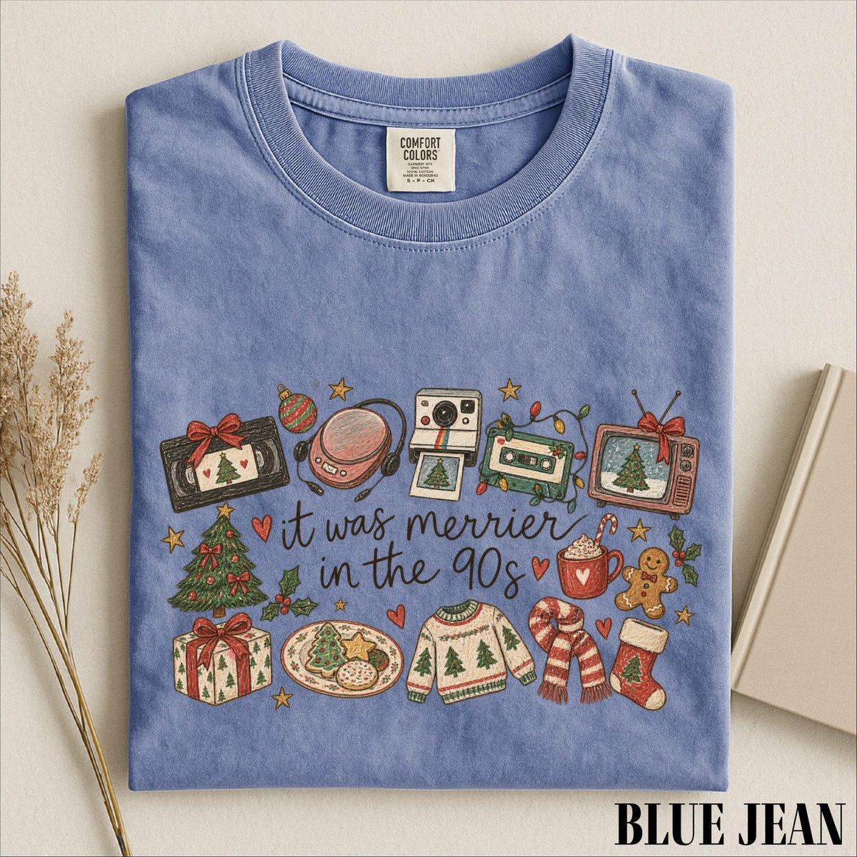 It Was Merrier In The 90s Shirt, Retro Christmas Nostalgia Graphic Tee, Comfort Colors T-Shirt Gift for 90s Kids and Holiday Lovers 695cec13-2165-4dab-b824-58e269906971-2.jpg