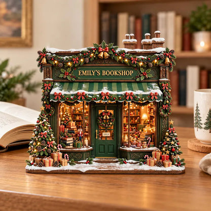 Christmas Bookshop Wooden Block, Cozy Bookstore Christmas Decor, Book Lover Gift, Holiday Shelf Decor, Christmas Village Bookstore 695e31dc-5460-487c-ae48-6e6113303d72-hjhj-4-.webp